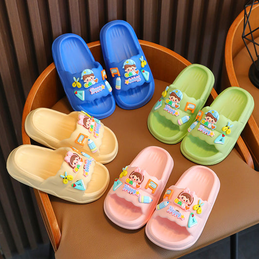 Children Kids Baby Fashion Girls Boys Cartoon Soft Sole Casual Slippers Shoes