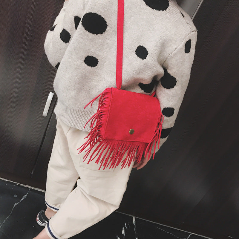 Kids Fashion Casual Tassel Leopard Crossbody Bag