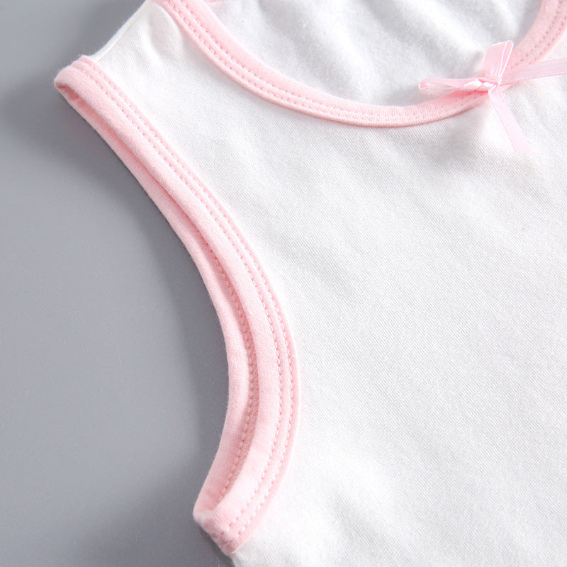 Kids Girls Basic Round Neck Sleeveless Soft Comfortable Vest
