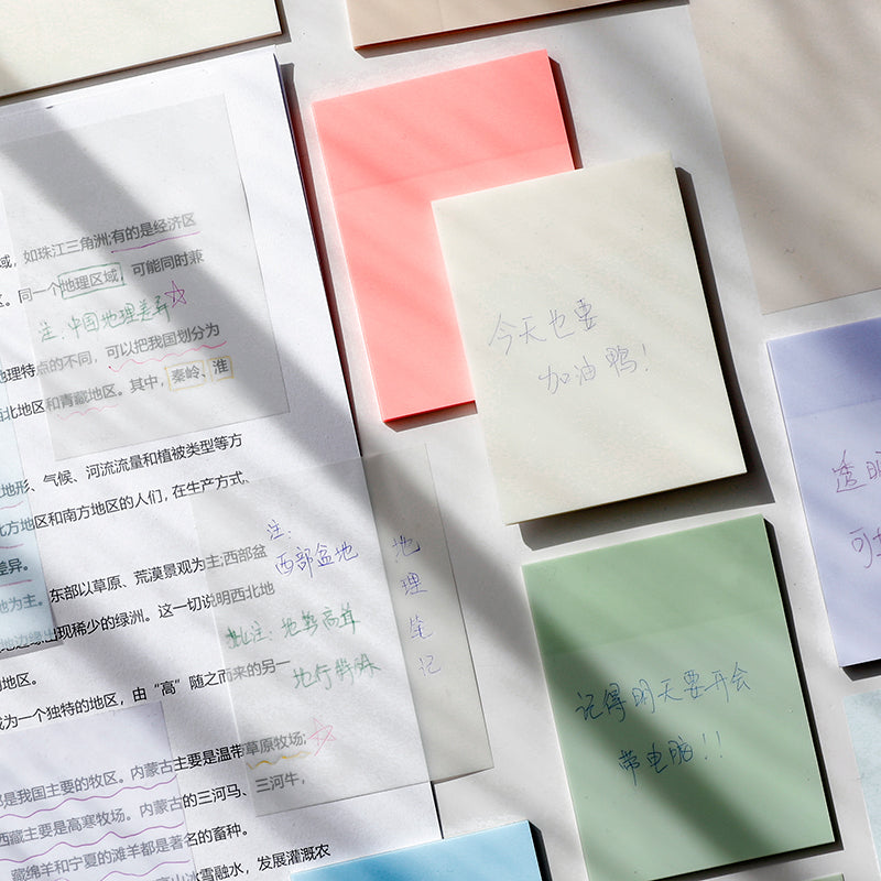 Transparent Sticky Note Pads Waterproof Self-Adhesive Memo Notepad Stationery