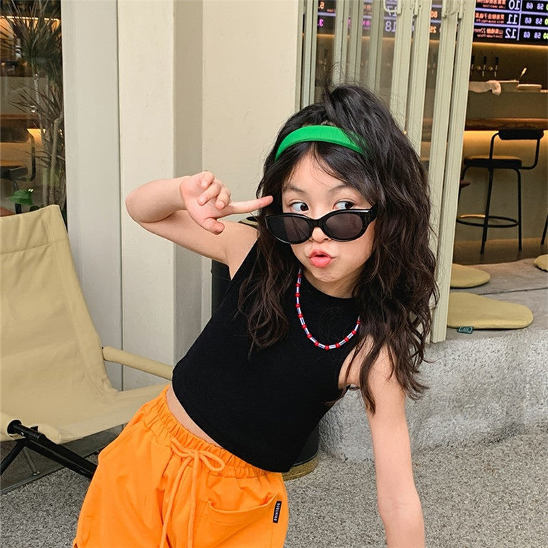 Toddler Girls Summer Irregular Shoulder Tank Top