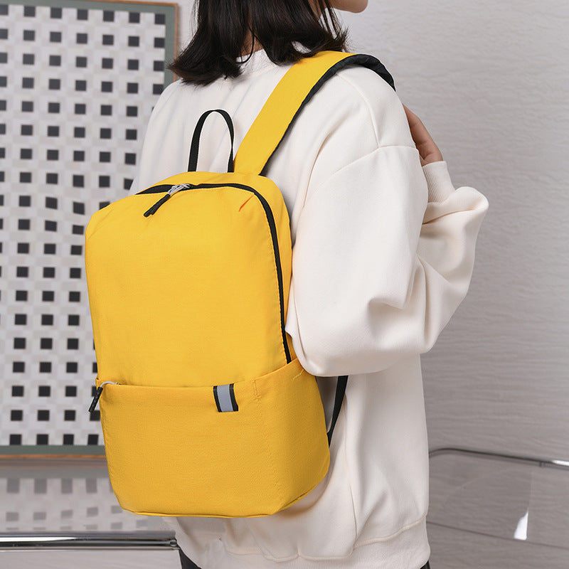 Children Fashion Simple Solid Color Canvas Backpack School Bag