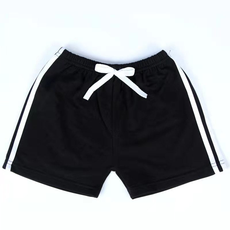 Kids Casual Stripe Solid Color Sport Elastic Waist Shorts