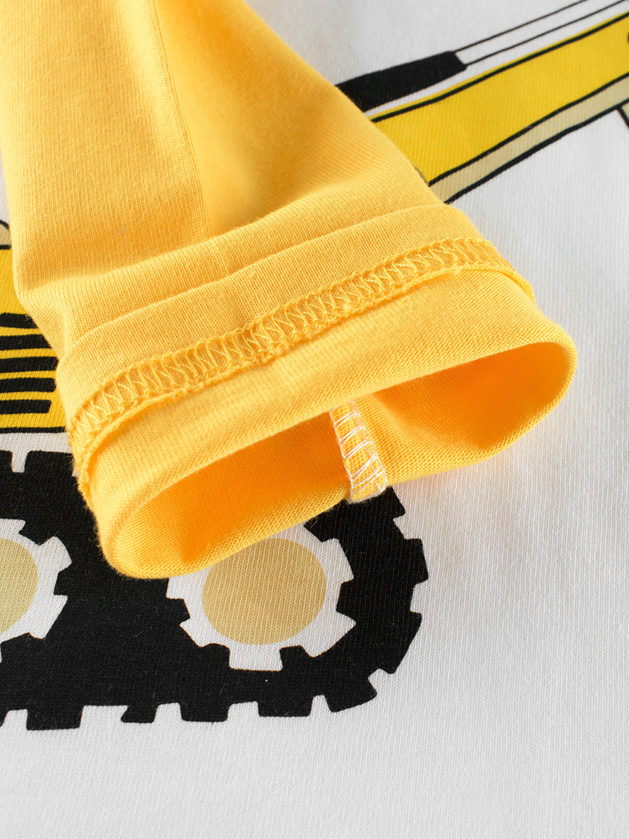 Boy Casual Cartoon Print Long Sleeve T-Shirt
