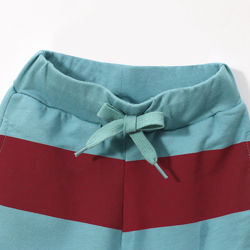 Kids Toddler Boys Girls Casual Cute Stripe Print Shorts