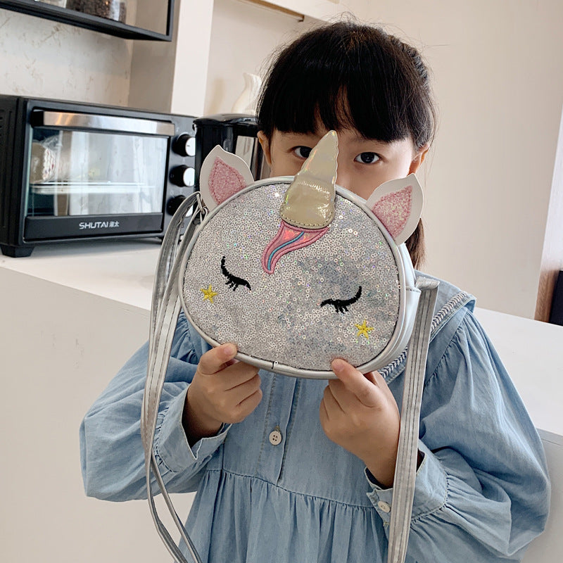 Kids Casual Cute Cartoon Sequins Crossbody Bag