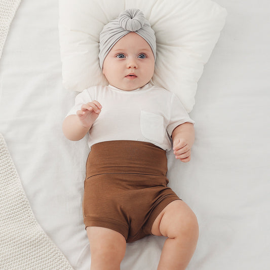 Toddlers Newborn Baby Fashion Girls Boys Casual Basic High Waist Solid Color Shorts