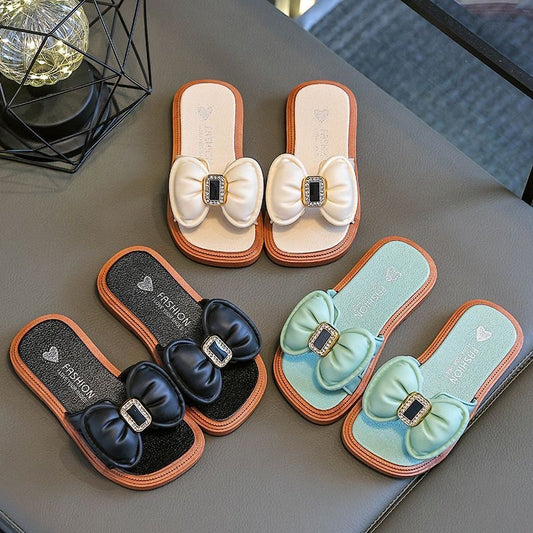 Girls Fashion Bow Slippers