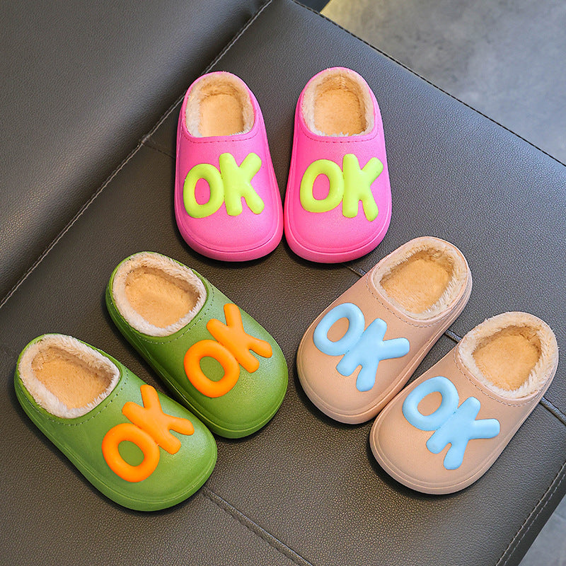 Kids Unisex Cute Alphabet Plush Slippers