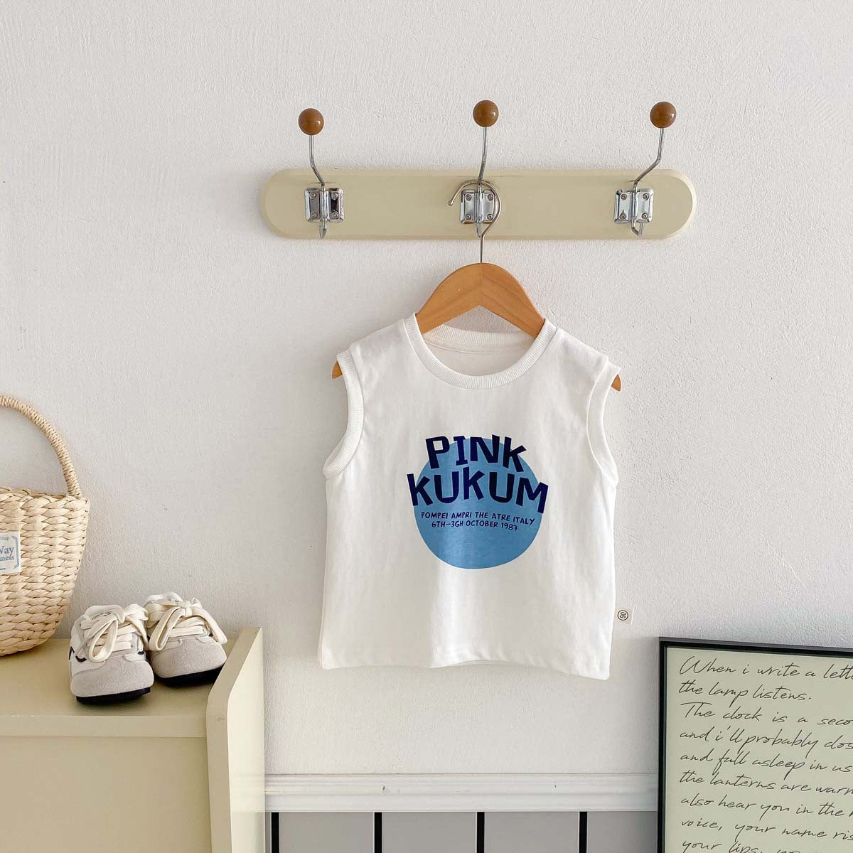 Kids Toddler Boys Fashion Casual Alphabet Print Sleeveless T-Shirt