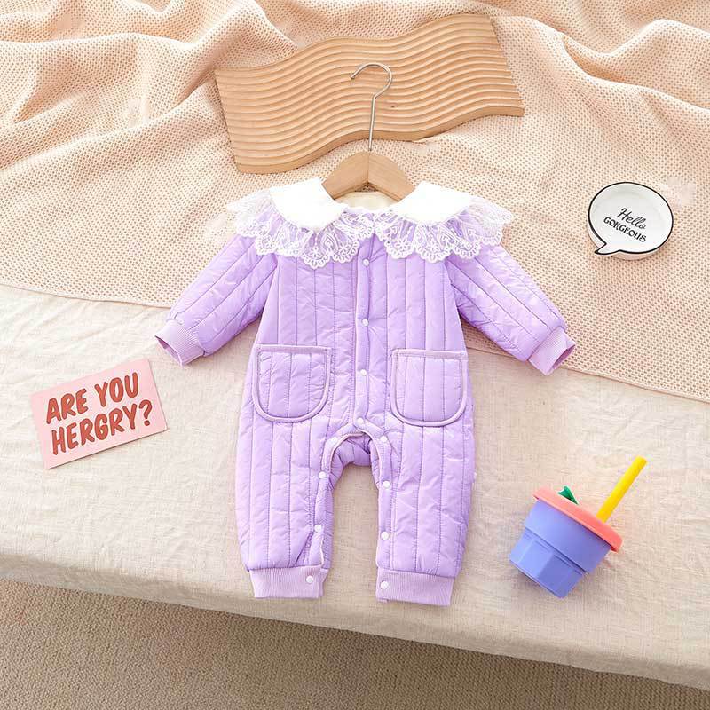 Kids Baby Girls Autumn Winter Casual Cute Fleeces Long Sleeve Romper