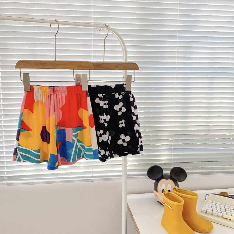 Children Kids Baby Fashion Girls Casual Basic Flower Print Shorts