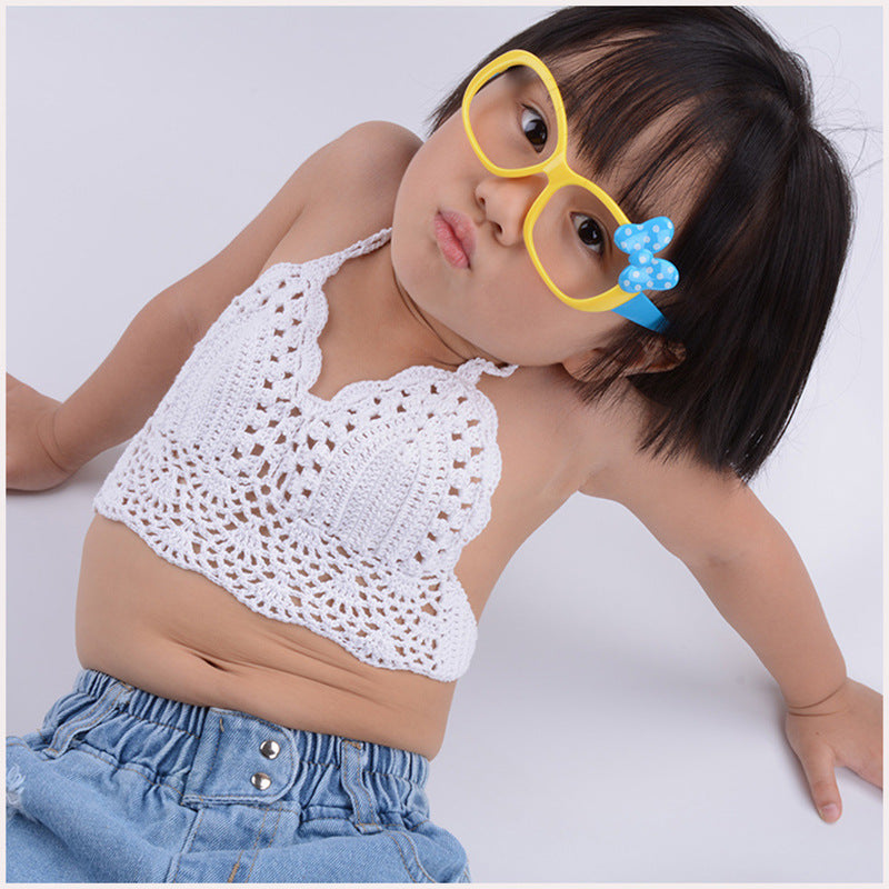 Kids Toddler Girls Beach Swimming Handmade Cotton Top