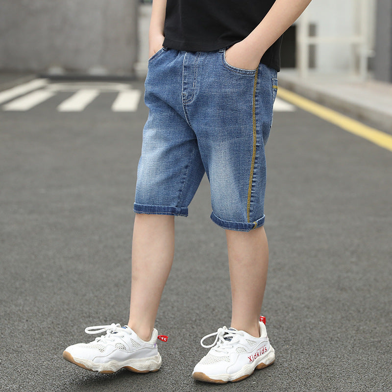 Kids Boys Basic Pocket Elastic Waist Denim Shorts