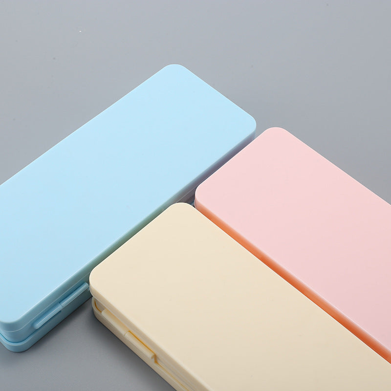 Transparent Frosted Multi-Functional Double-Sided Macaron Plastic Pencil Case