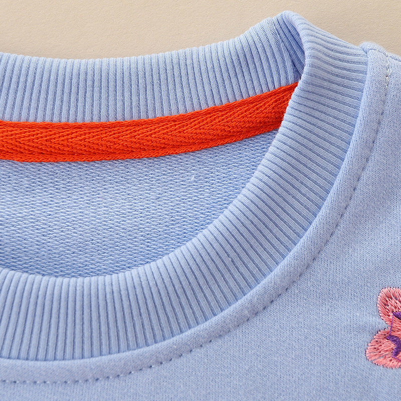 2023 Spring And Autumn Children'S Sweater Baby Girl Knitted Cotton Cartoon Embroidered Pullover Mixed Batch