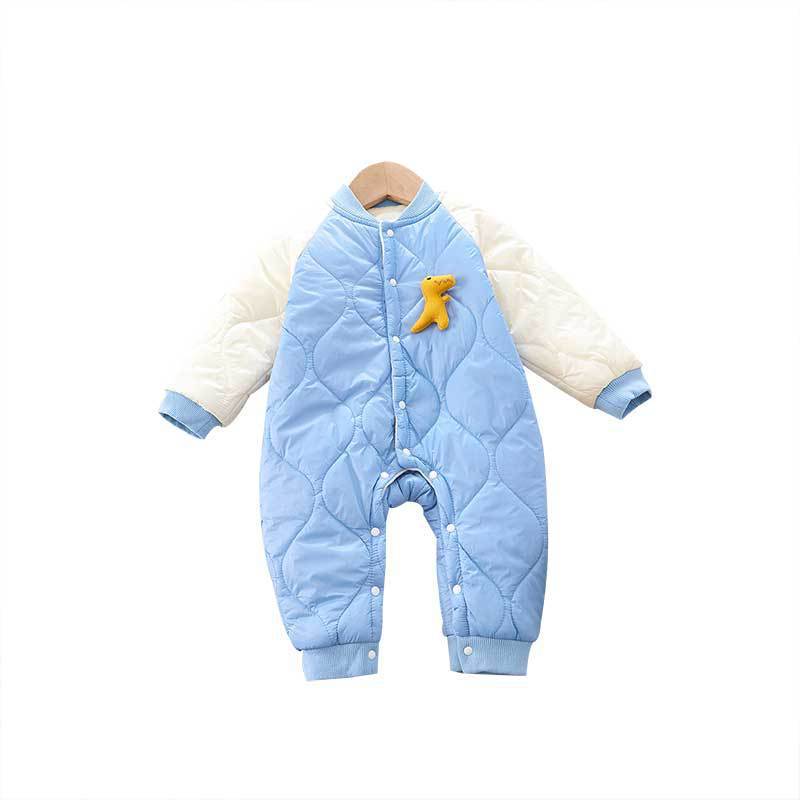 Kids Baby Boys Autumn Winter Casual Cute Dinosaur Fleeces Long Sleeve Romper