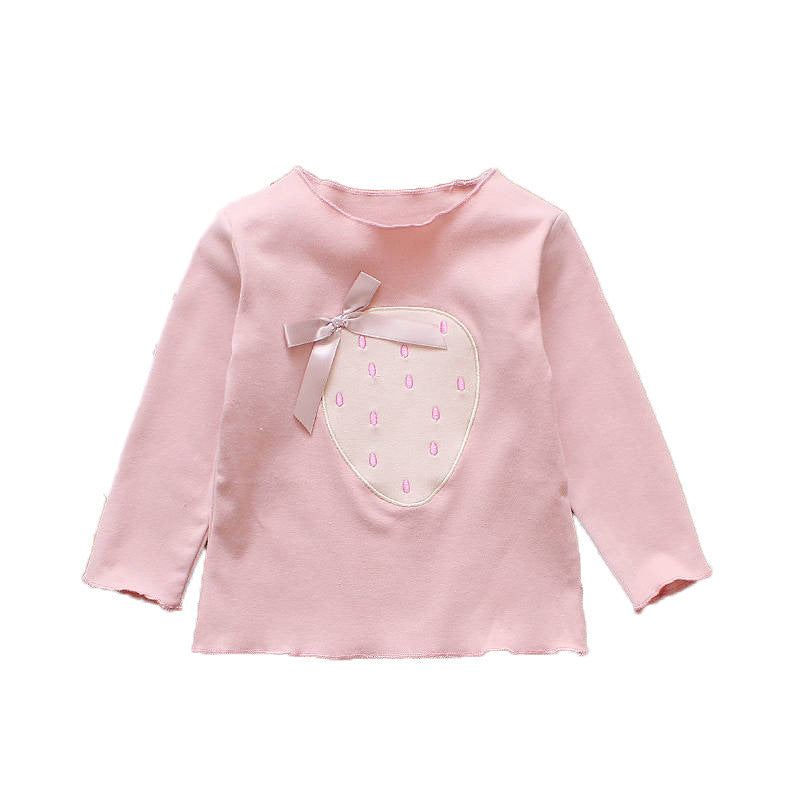 Kids Toddler Girls Long-Sleeved Patch T-Shirt