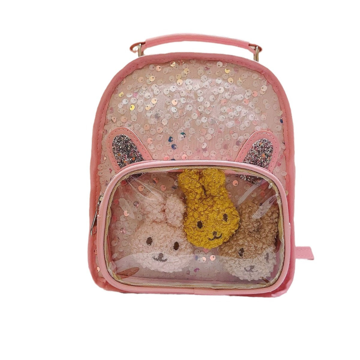 Children Cute Cartoon Rabbits Sequin Backpack Kindergarten Schoolbag