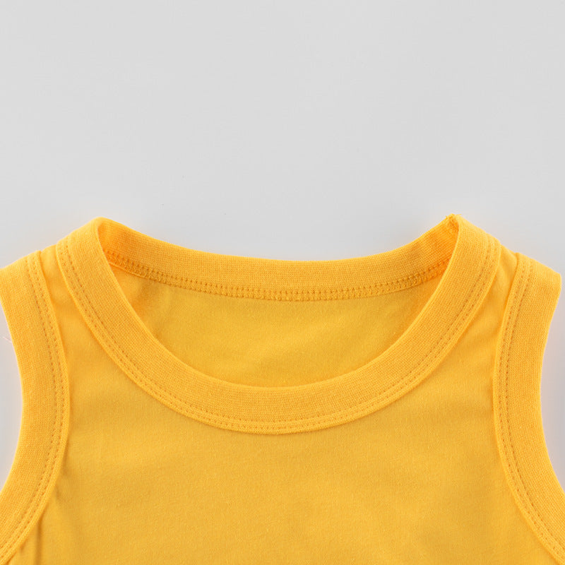 Toddlers Fashion Boys Solid Color Sleeveless Casual Basic Vest Top