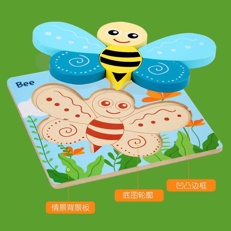 Wooden Children Three-Dimensional Puzzle Intelligence Toys