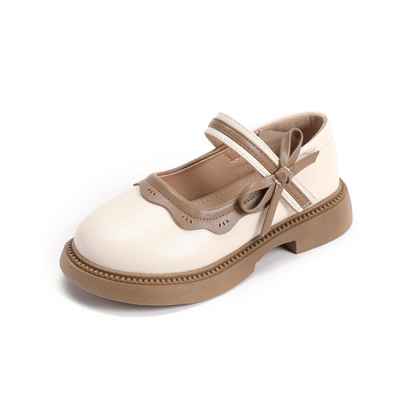 Kids Girls Fashion Casual Spring Autumn Round-Toe Velcro Slip On PU Leather Shots