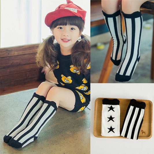 Kids Knee High Socks Football Stripes Cotton Sports Warm Long Tube Socks