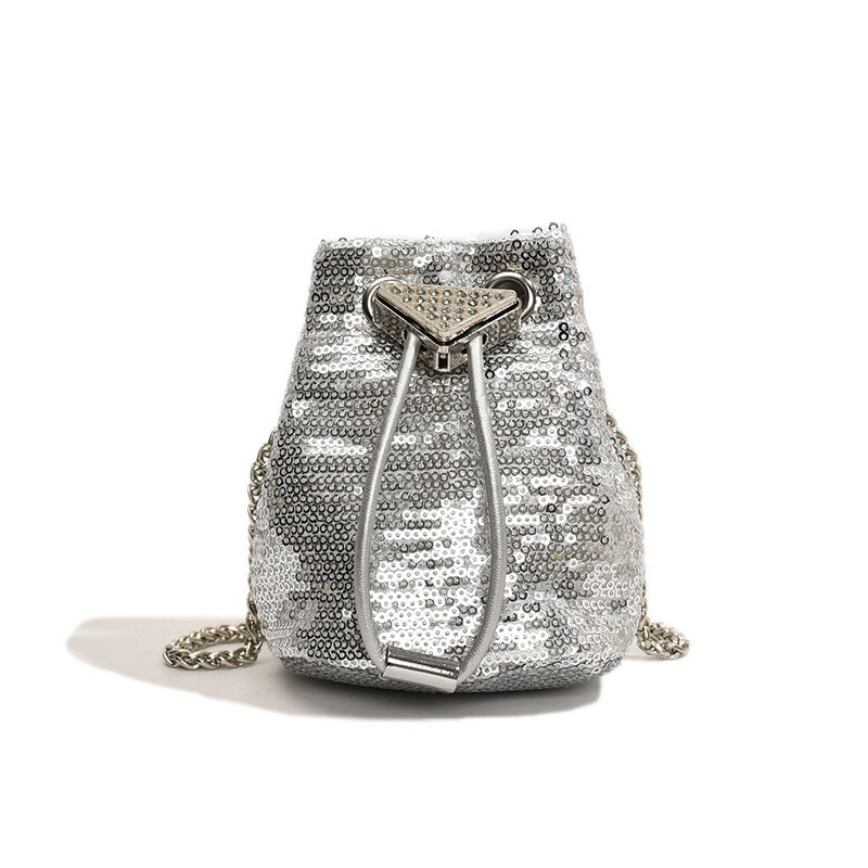 Children'S Fashion Sequin Drawstring Bucket Bag