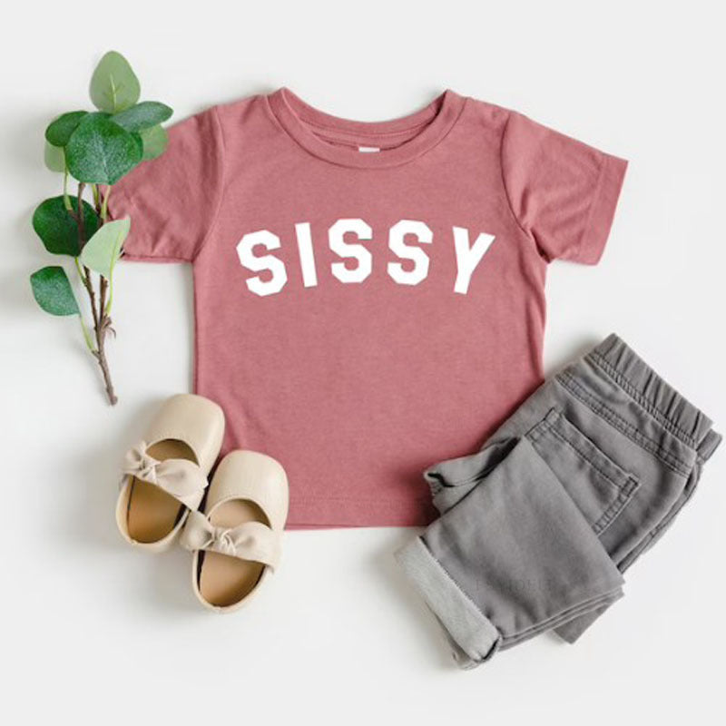 Kids Casual Round Neck Letter Print Pullover Short-Sleeved Top
