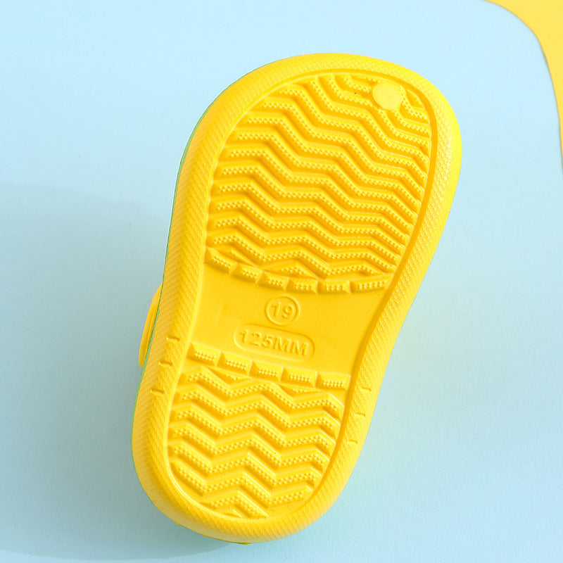 Kids Cute Cartoon Animal Duckling Coccinella Septempunctata Bee Soft Bottom Non-slip Cover Toe Slippers