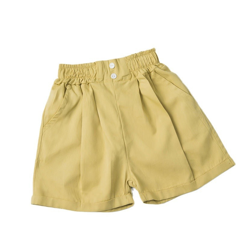 Girls Simple Solid Color Shorts