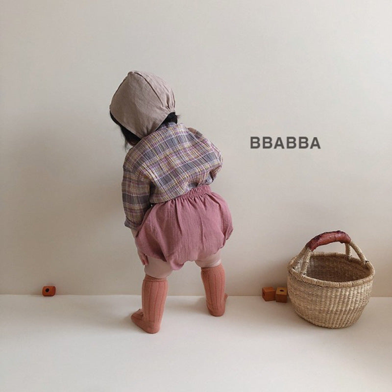 Baby Basic Solid Color Elastic Basic Shorts