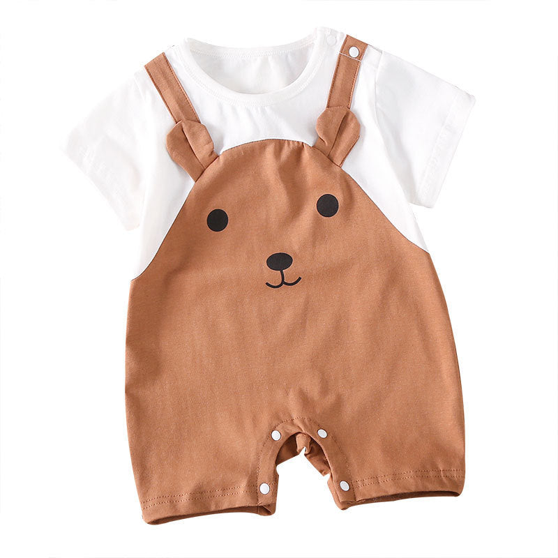 Kids Baby Boys Girls Cute Cartoon Short Sleeve Romper