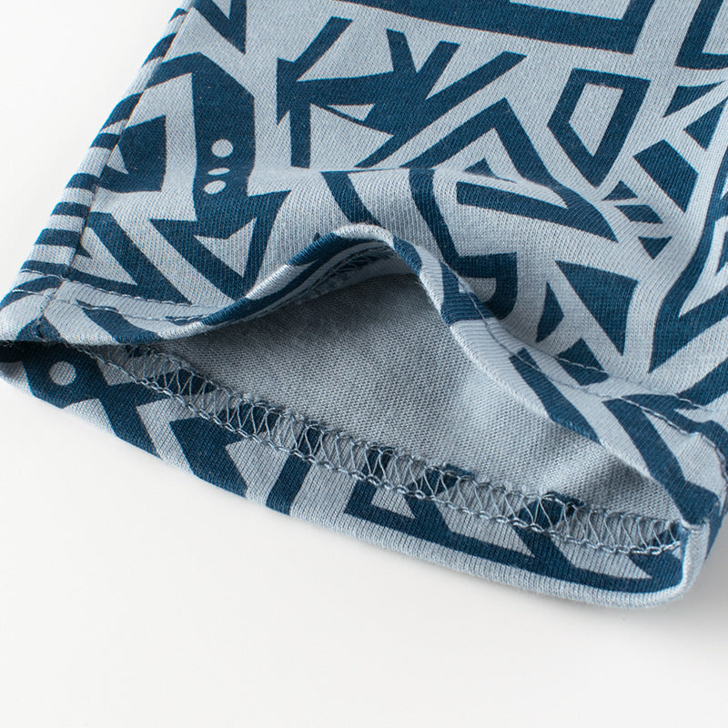 Kids Boys Basic Geometric Pattern All Over Print Elastic Casual Shorts
