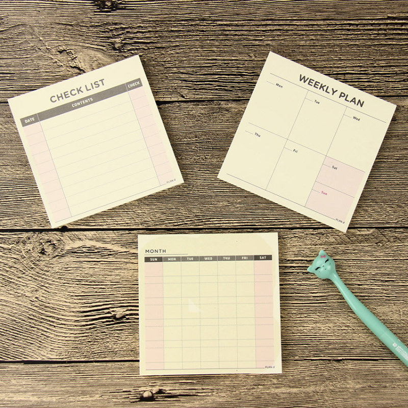 1 Pc Cute Kawaii Weekly Monthly Work Planner Book Diary Memo Pad Stationery Supplies