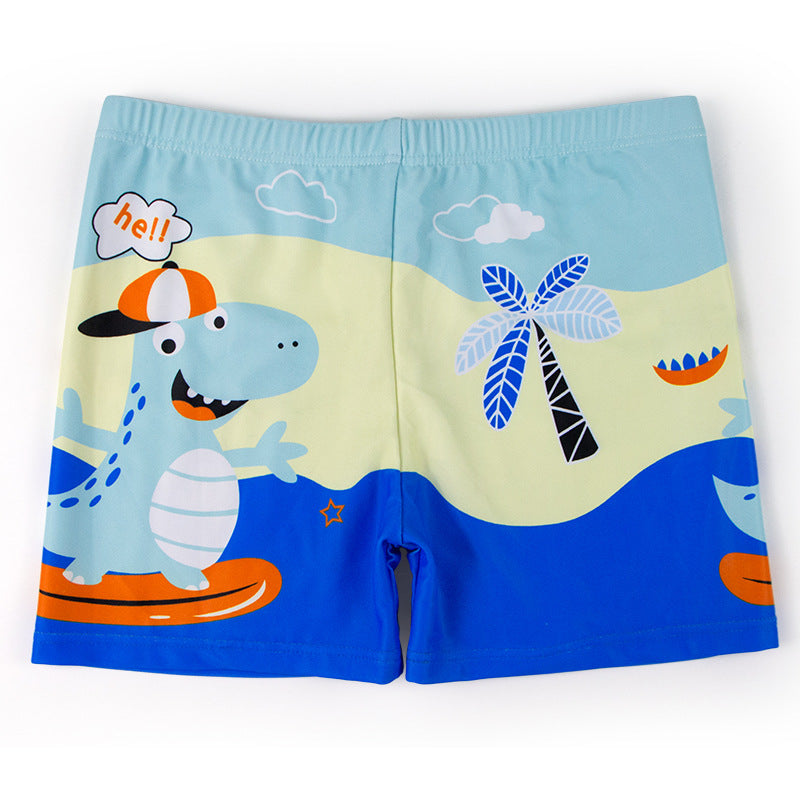 Children Cartoon Print Quick-Drying Swimming Trunks