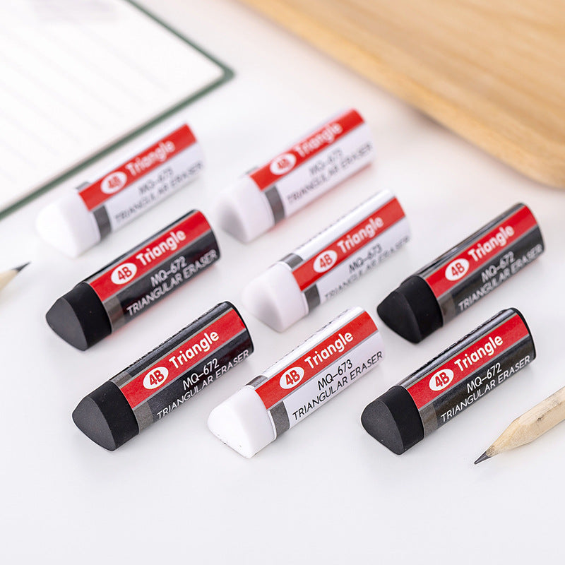 4B Triangle Black White Office Art Special Eraser