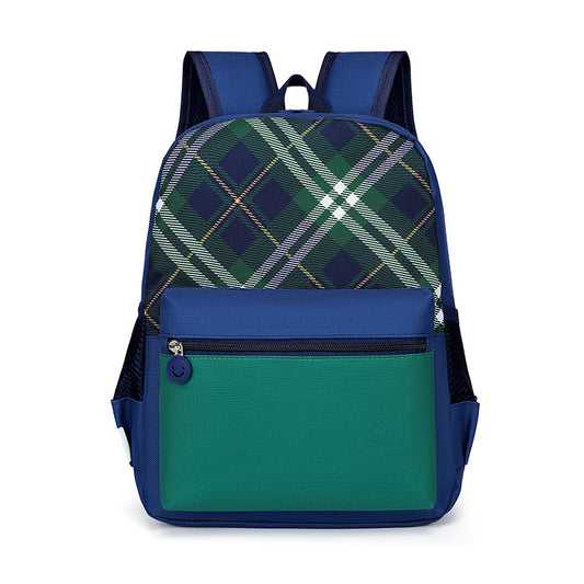 Children Fashion Girls Boys Color Matching Canvas Backpack School Bag