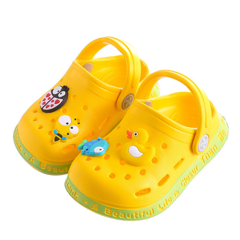 Kids Cute Cartoon Animal Duckling Coccinella Septempunctata Bee Soft Bottom Non-slip Cover Toe Slippers