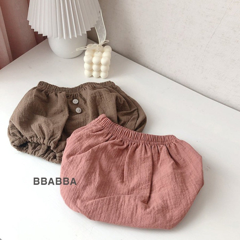 Baby Basic Solid Color Elastic Basic Shorts