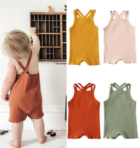 Baby Basic Solid Color Sleeveless Romper