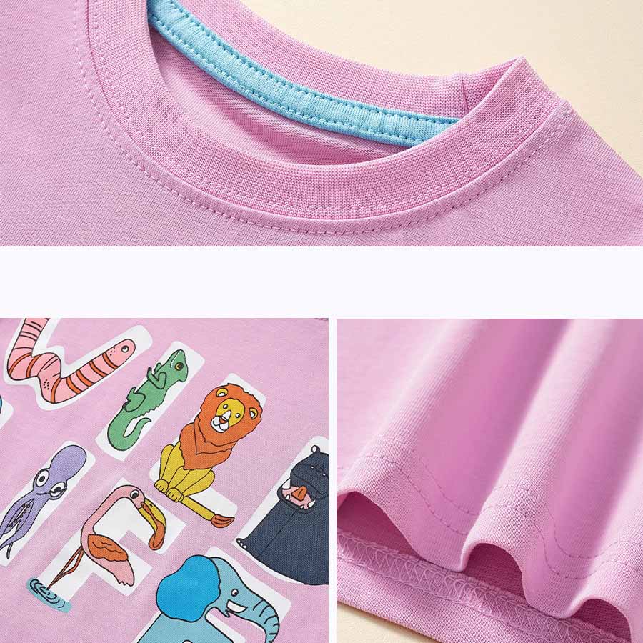 Kids Toddler Boys Girls Casual Cute Cartoon Animal Print Short Sleeve T-Shirt