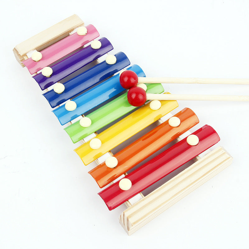 Baby Early Education Intelligence Color Octave Wooden Hand-knocking Toy