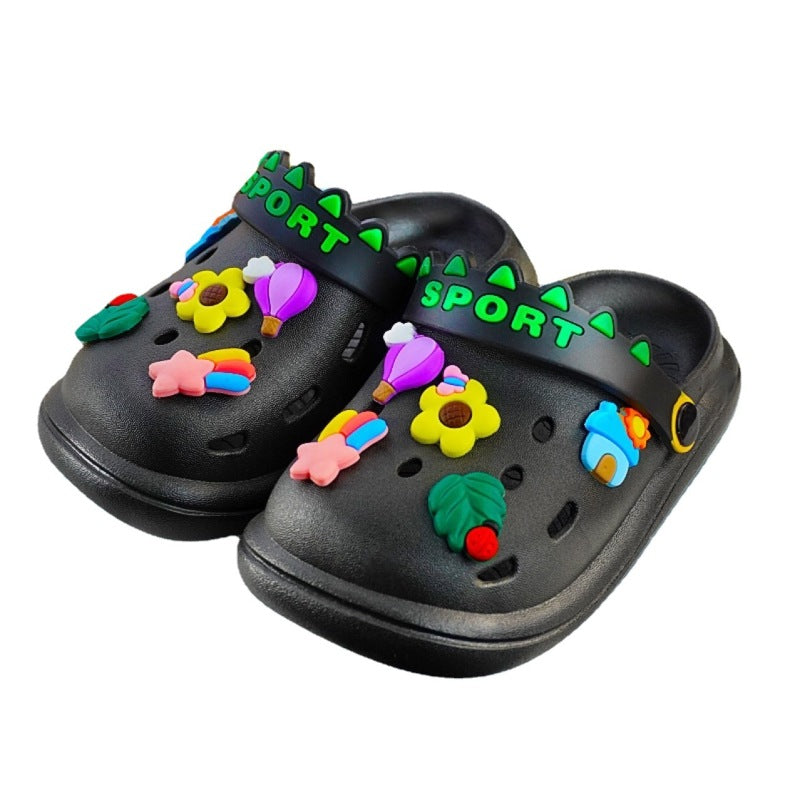 Children Kids Baby Fashion Girls Boys Cartoon Flower Rainbow Soft Sole Casual Clogs Slippers Shoes