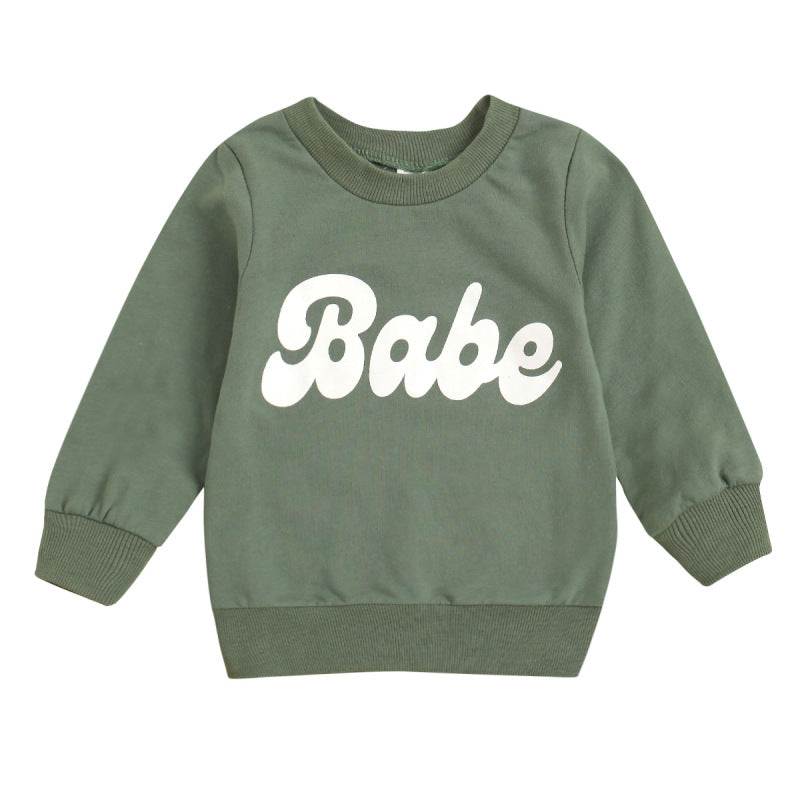 Toddler Baby Infant Girls Boys Letter Print Pullover Sweatshirt