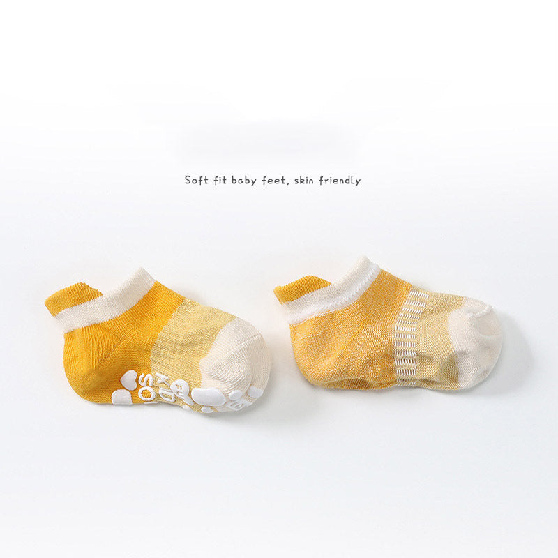 5pairs/set Kids Basic Simple Striped Non-slip Design Socks