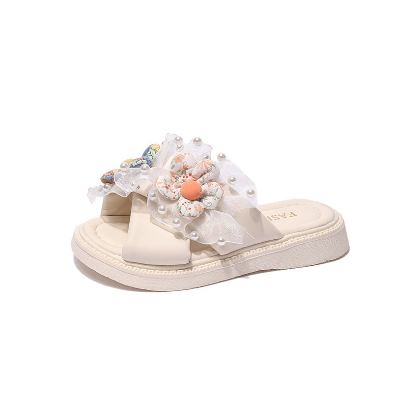 Children Kids Baby Fashion Girls Soft Bottom Floral Slippers Outdoor Casual Shoes