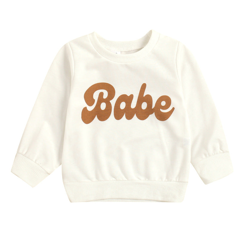 Toddler Baby Infant Girls Boys Letter Print Pullover Sweatshirt