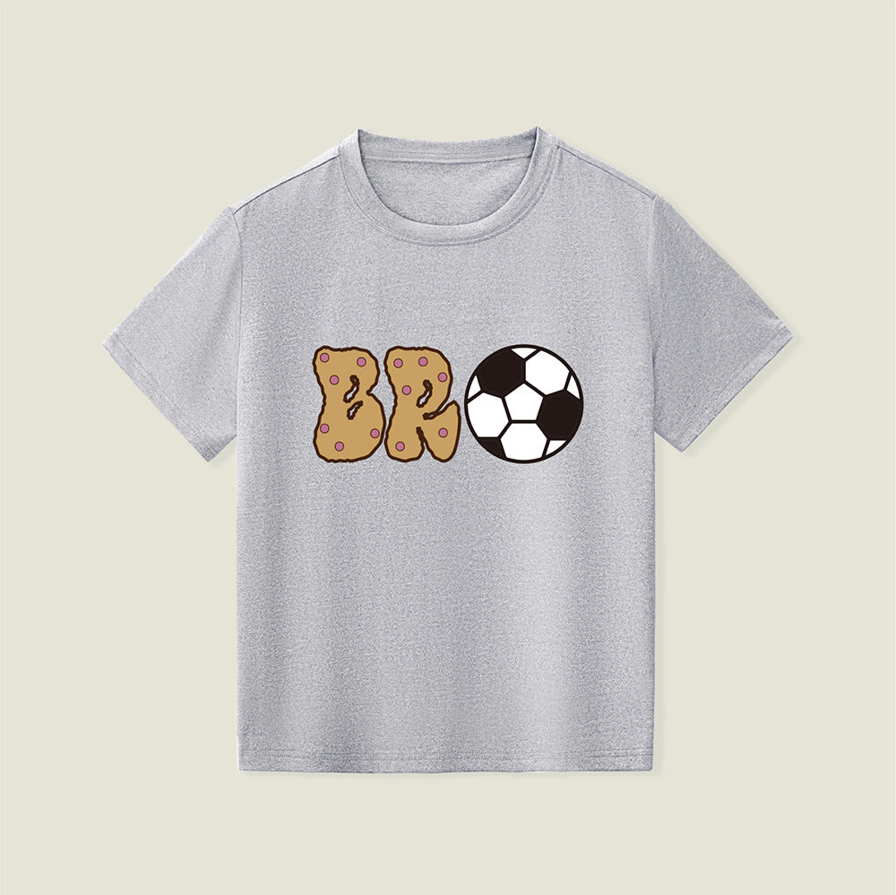 Kids Toddler Boys Fashion Casual Football Print Short Sleeve Round Neck T-Shirt