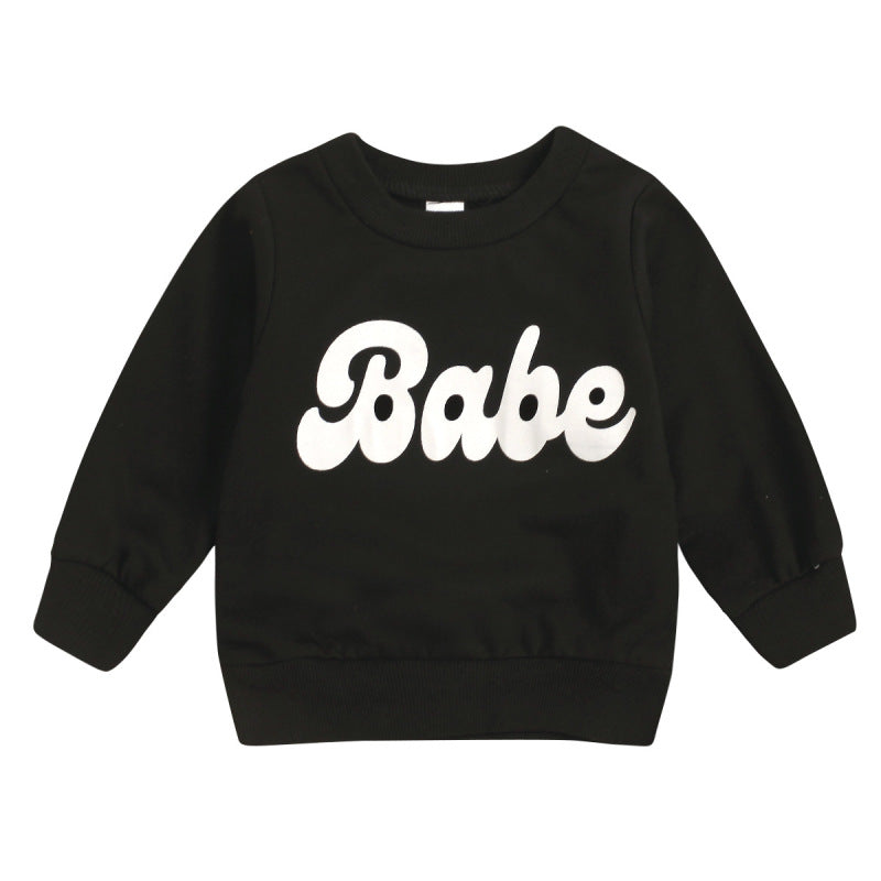 Toddler Baby Infant Girls Boys Letter Print Pullover Sweatshirt